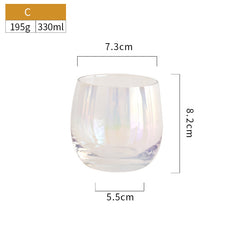 Dry Rainbow Tumbler, Detmold Style Drinkware Glass, Handmade CRT Straight-Edge Portable Crystal Cup