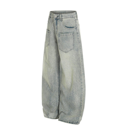 Starry Sky Hot Diamond Bending Knife Jeans
