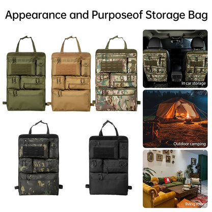 Tactical Car Seat Organizer - Universal Rear Seat Hanging Storage Bag, Multi-Purpose Travel Gear Organizer for SUV/Jeep/Van