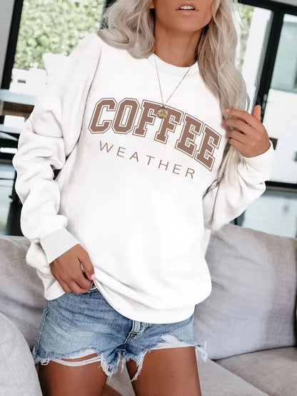 COFFEE pattern print on hoodie