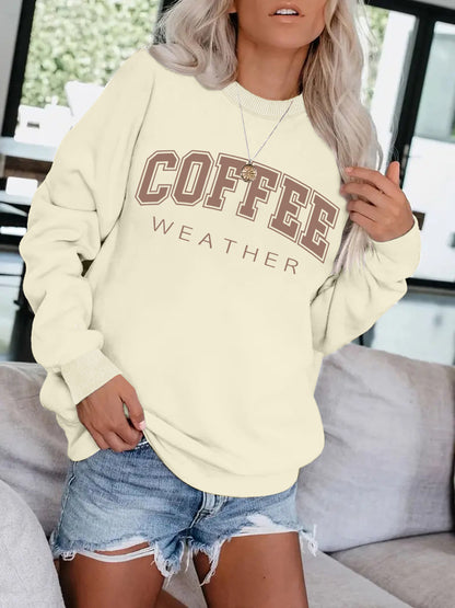 COFFEE pattern print on hoodie