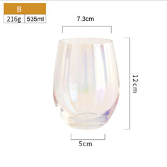 Dry Rainbow Tumbler, Detmold Style Drinkware Glass, Handmade CRT Straight-Edge Portable Crystal Cup