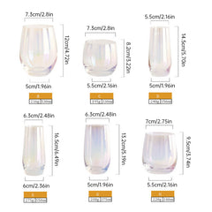 Dry Rainbow Tumbler, Detmold Style Drinkware Glass, Handmade CRT Straight-Edge Portable Crystal Cup