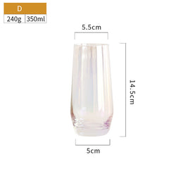 Dry Rainbow Tumbler, Detmold Style Drinkware Glass, Handmade CRT Straight-Edge Portable Crystal Cup