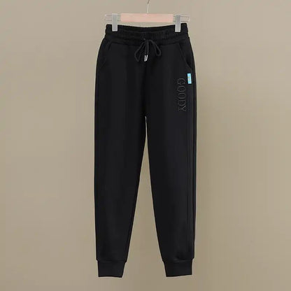Warm Fleece Thickened Women's Pants Winter Loose Cuffed Slimming Elastic Waist Casual Long Trousers Harem Sweatpants