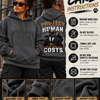 Protect Your Human At All Costs Fleece Hoodie