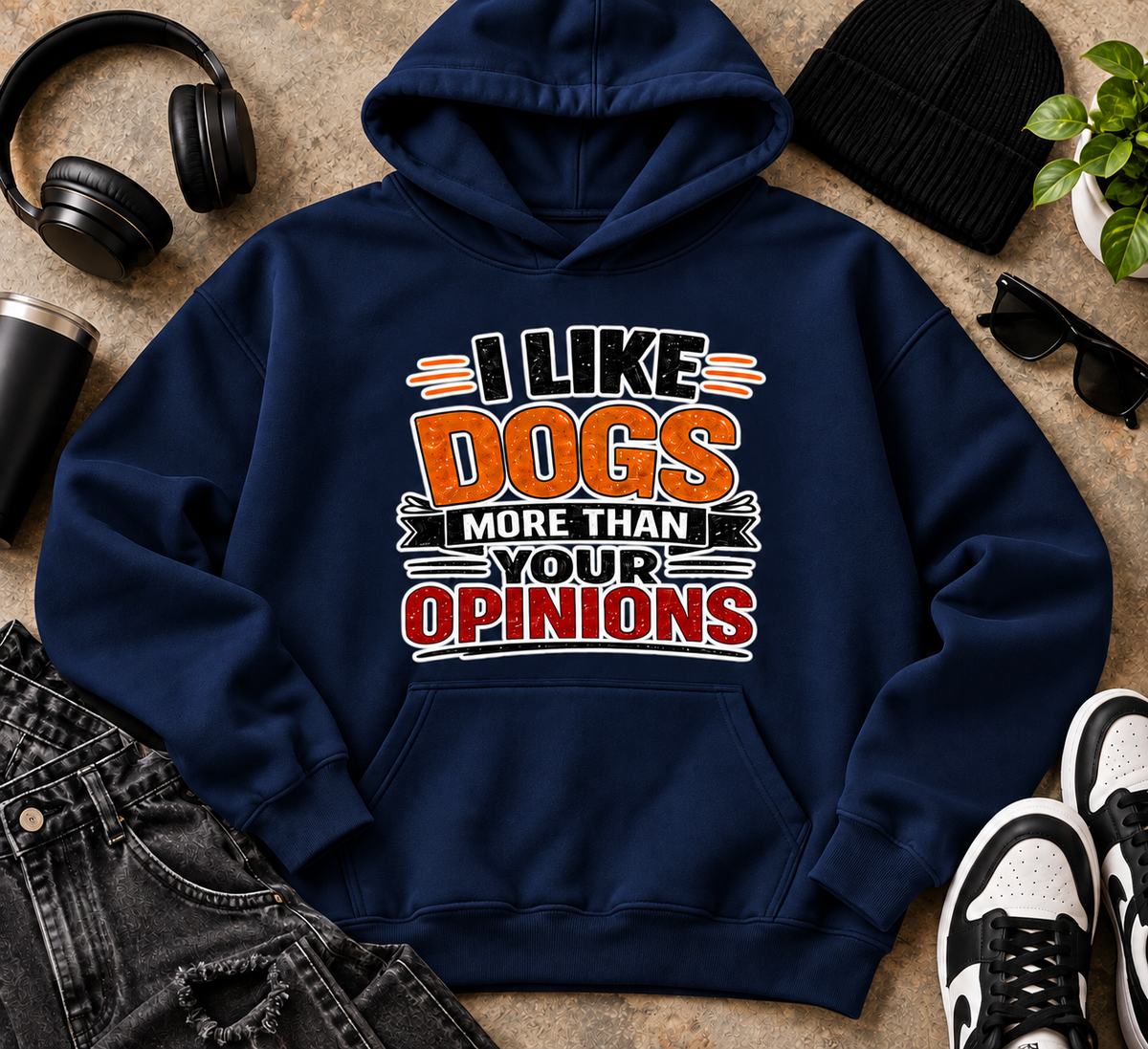 I like Dogs More than Your Opinion Unisex Heavyweight Fleece Pullover Hoodie