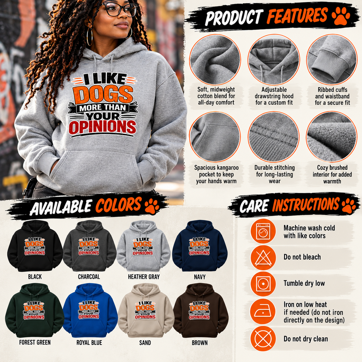 I Like Dogs More Than Your Opinions  Fleece Hoodie