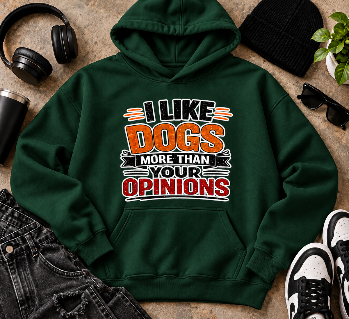 I like Dogs More than Your Opinion Unisex Heavyweight Fleece Pullover Hoodie
