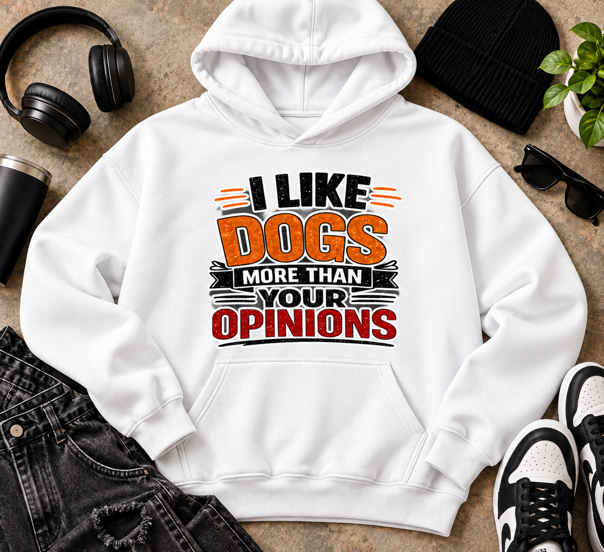 I like Dogs More than Your Opinion Unisex Heavyweight Fleece Pullover Hoodie