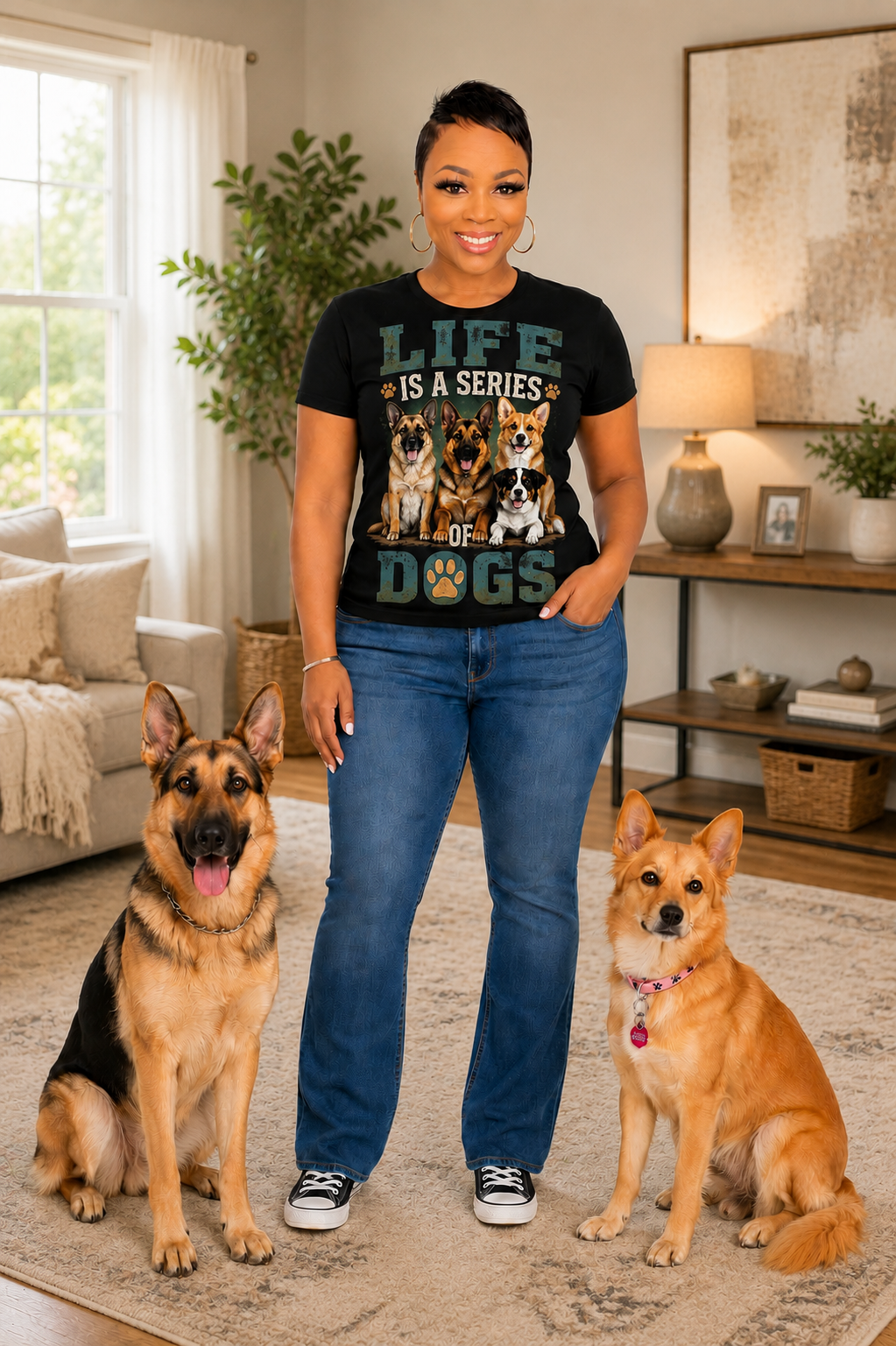 Life is a Series of Dogs Cotton Tee