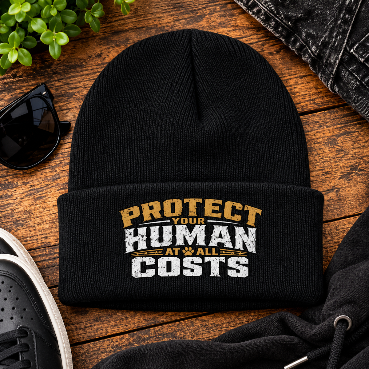 Protect Your Human At All Costs Beanie