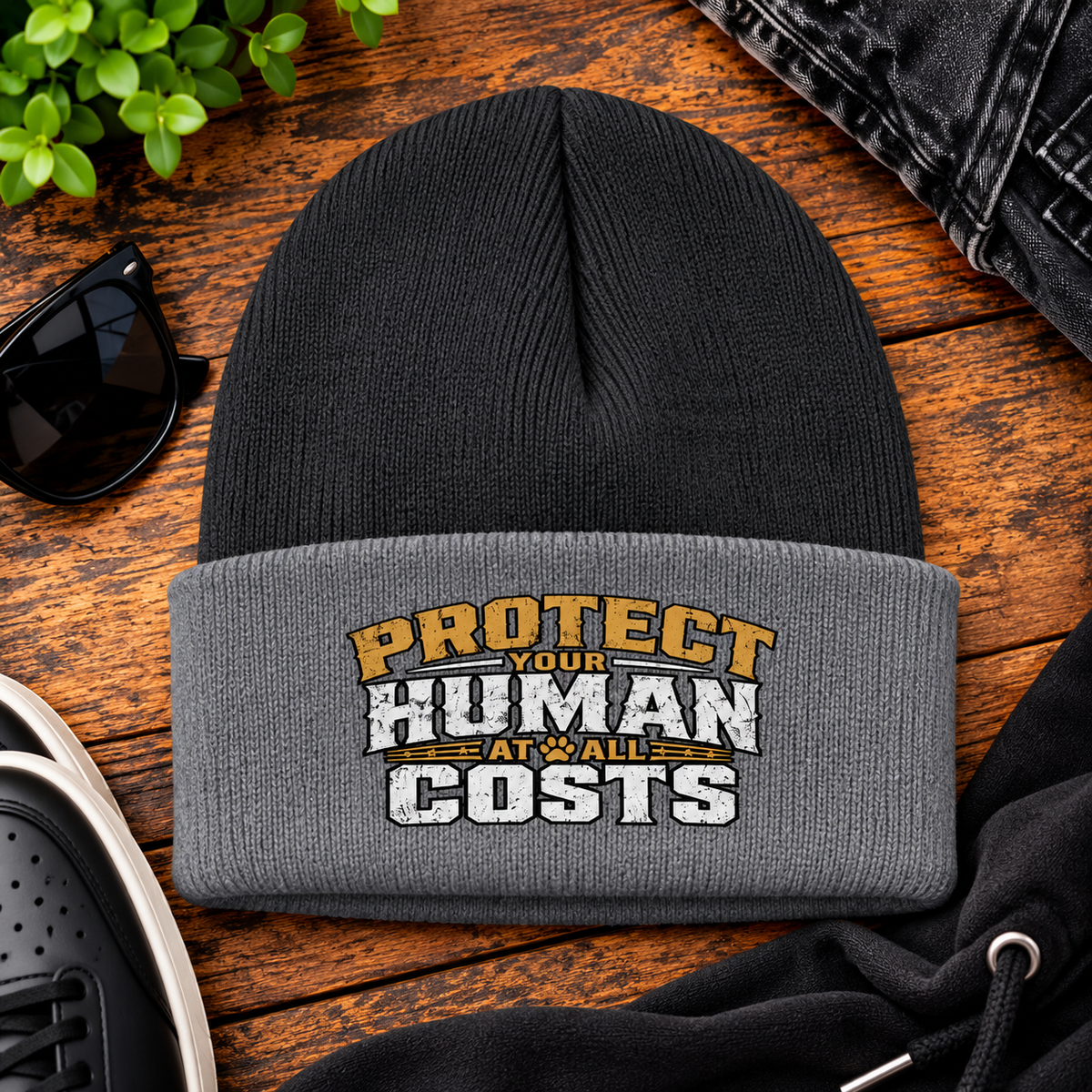 Protect Your Human At All Costs Beanie