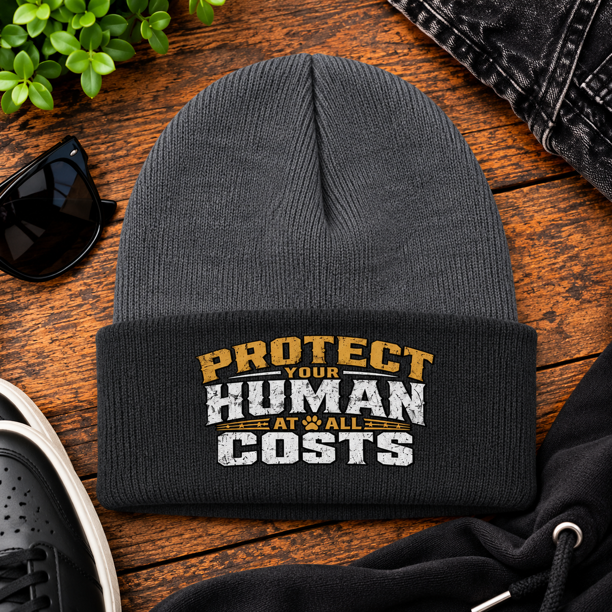 Protect Your Human At All Costs Beanie
