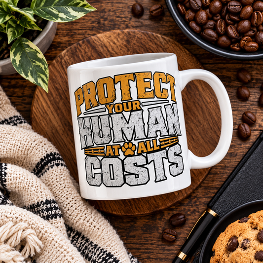 "Protect Your Human at All Costs"  11oz Color Morphing Mug