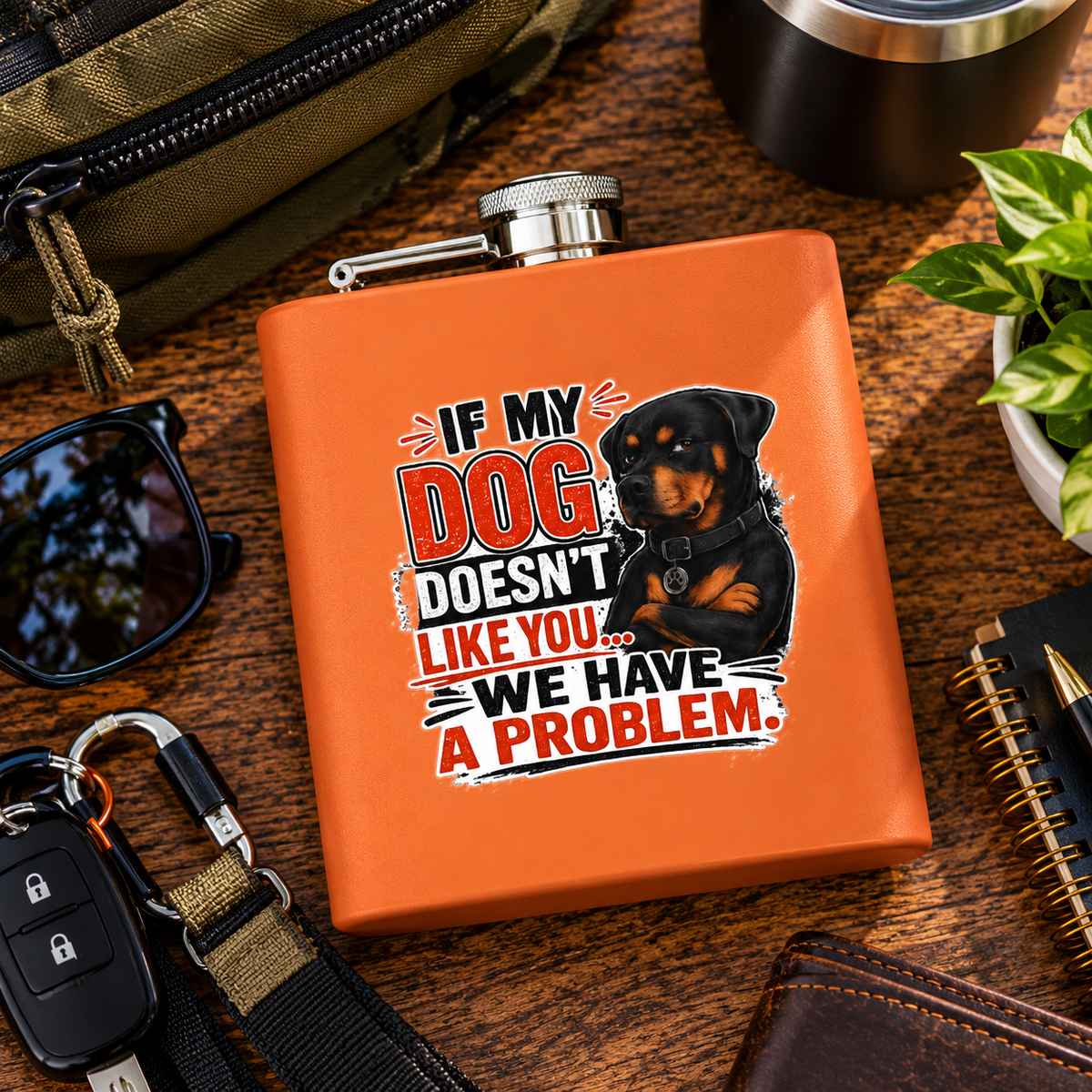"If My Dog Doesn't Like You We Have a Problem"6oz Stainless Steel Flask