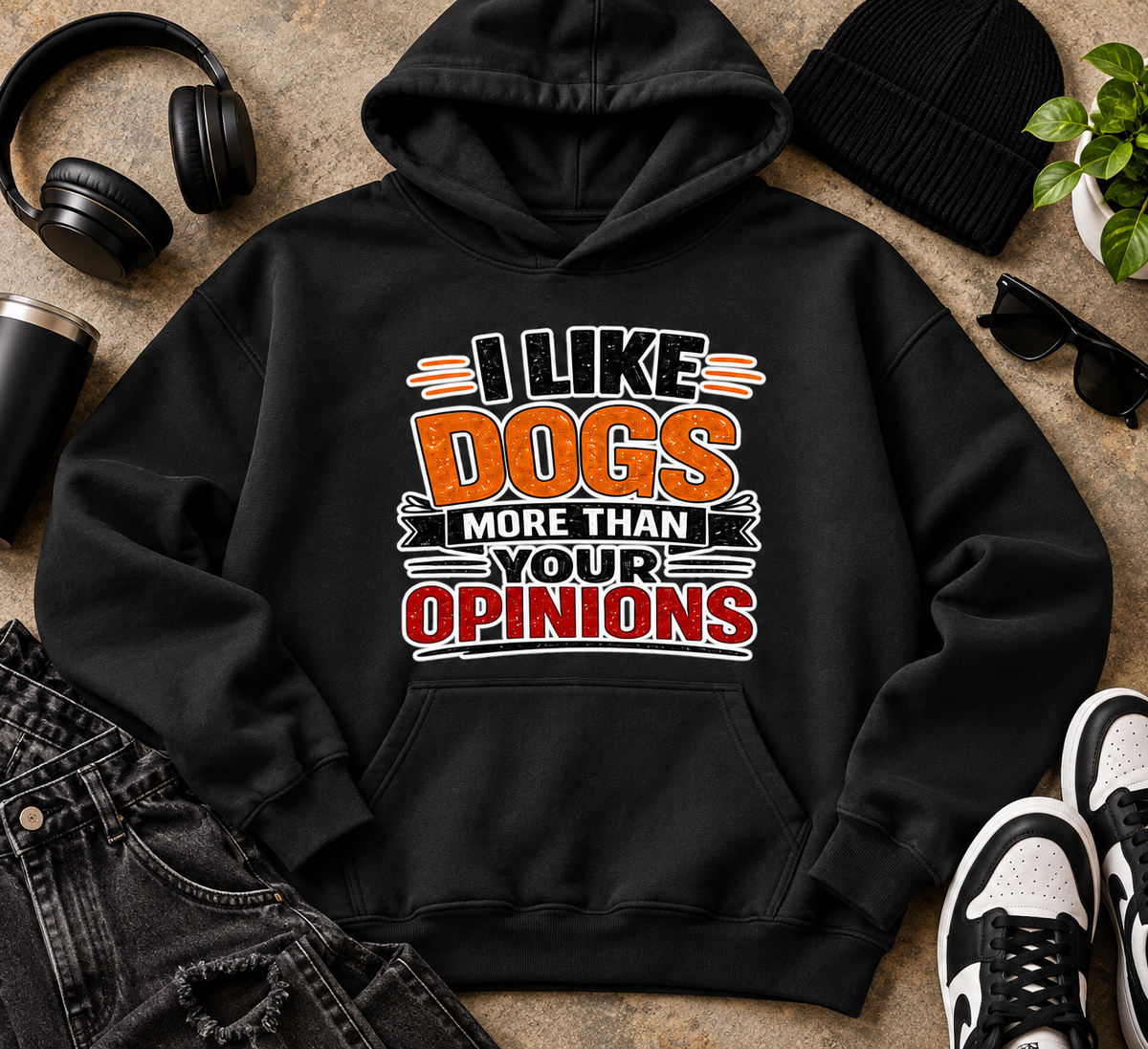 I like Dogs More than Your Opinion Unisex Heavyweight Fleece Pullover Hoodie