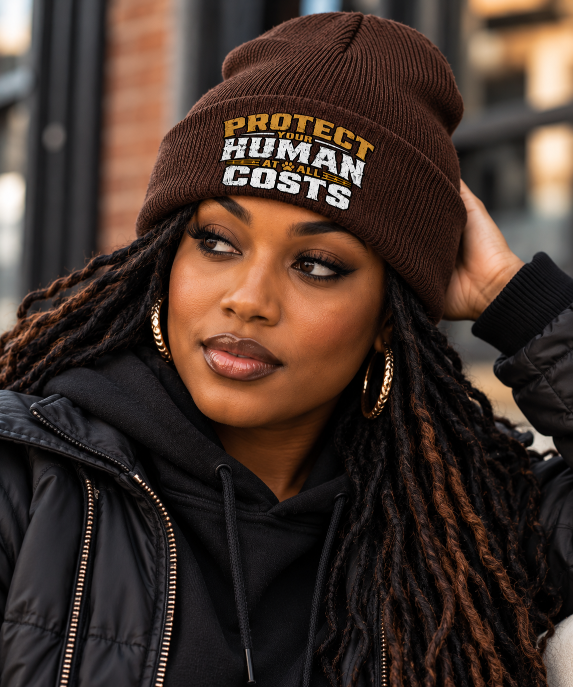 Protect Your Human At All Costs Beanie