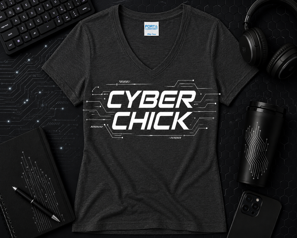 Cyber Chick v-neck