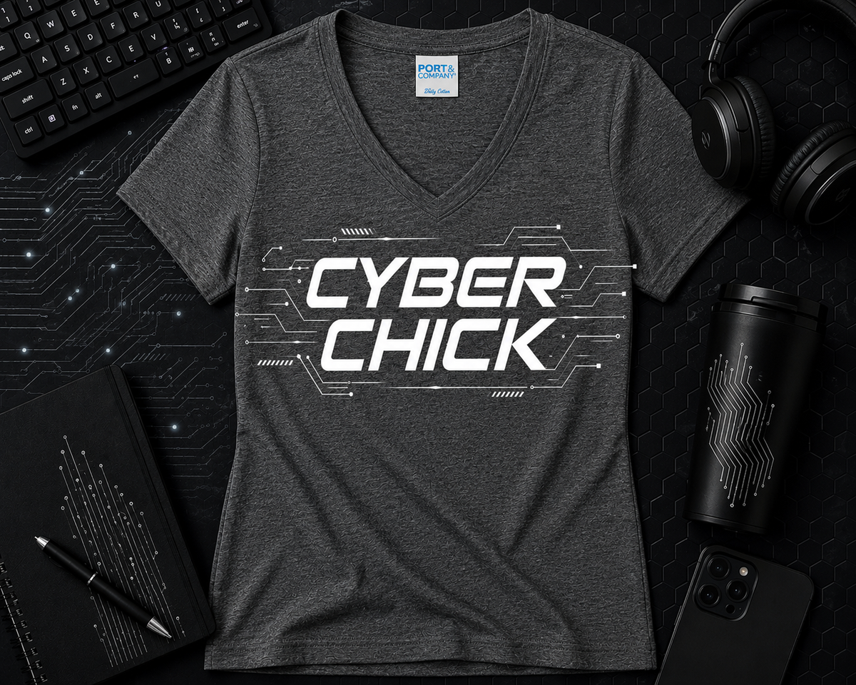 Cyber Chick v-neck