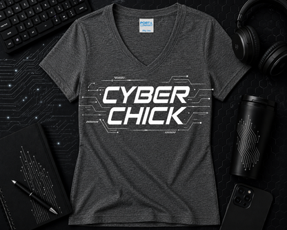 Cyber Chick v-neck
