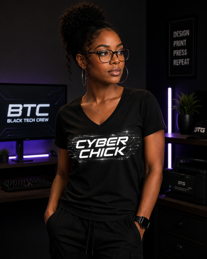 Cyber Chick v-neck