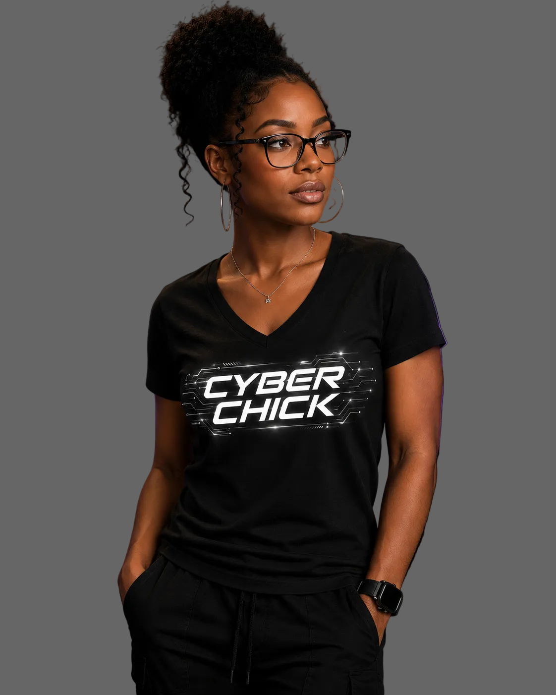 Cyber Chick v-neck