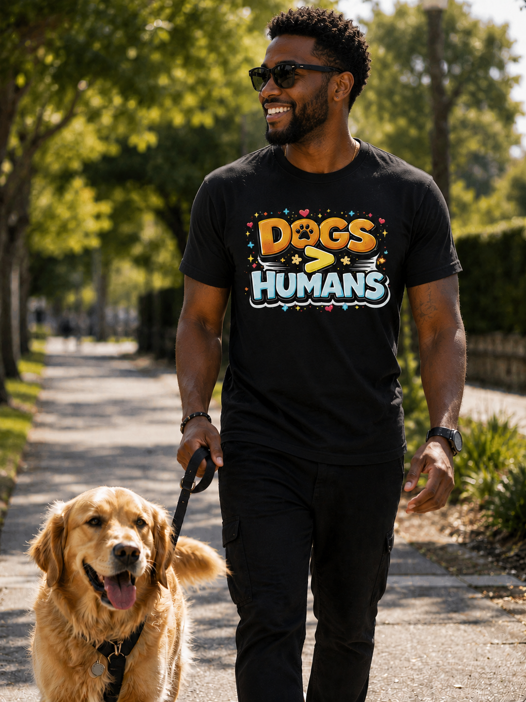 Dogs > Humans Cotton Tee