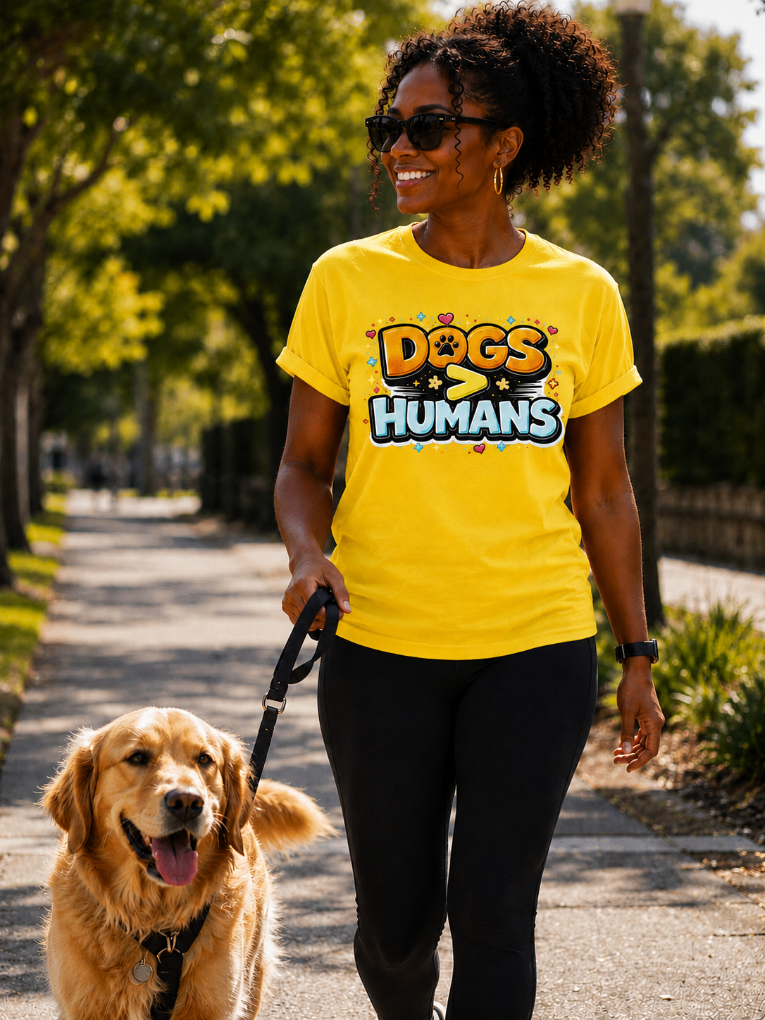 Dogs > Humans Cotton Tee