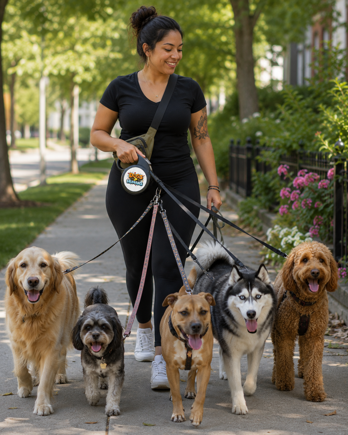 "Dogs > Humans" Retractable Pet Leash