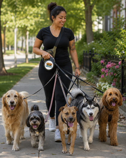 "Dogs > Humans" Retractable Pet Leash