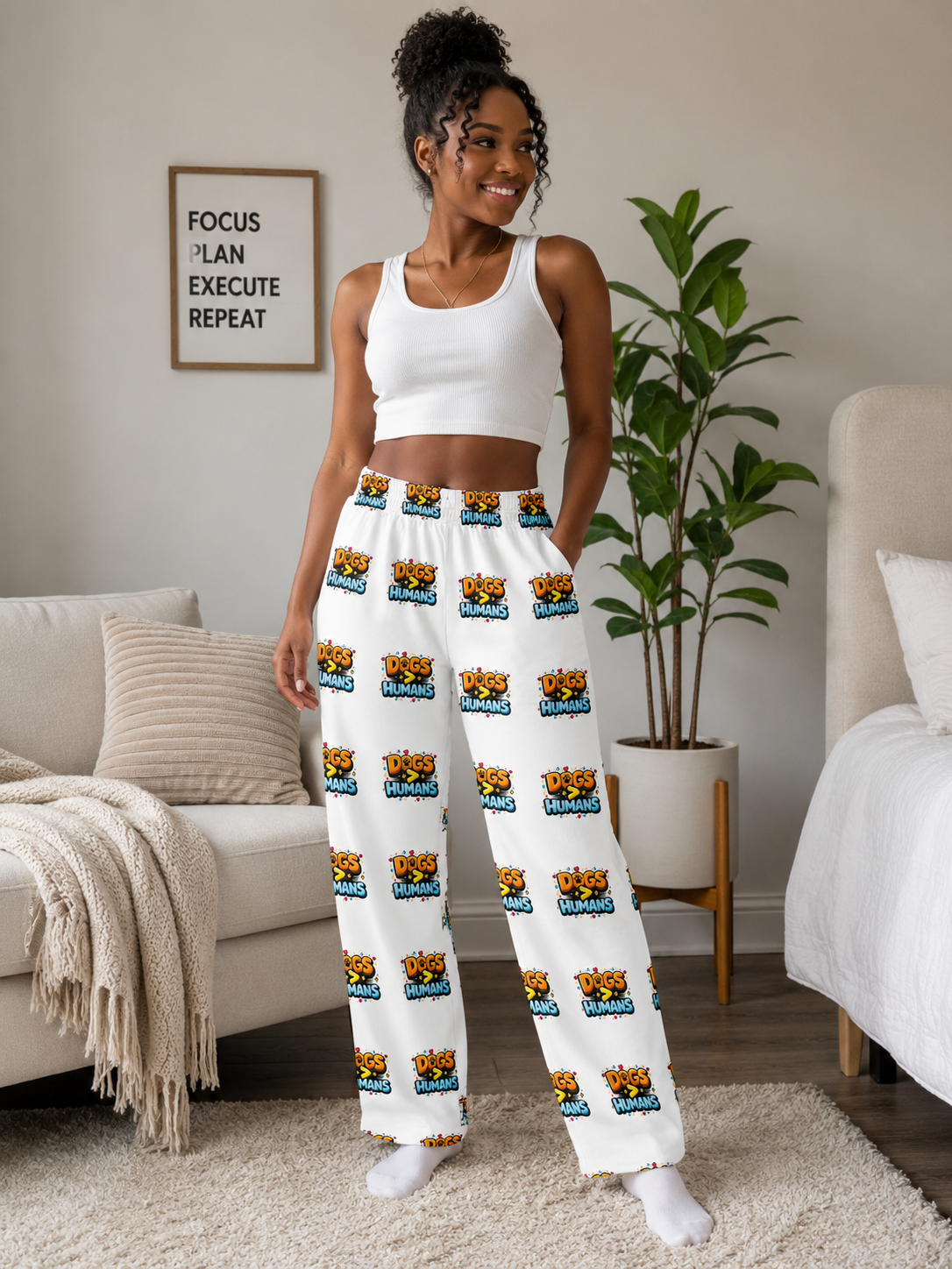 Dogs > Humans Pattern Pajama Pants