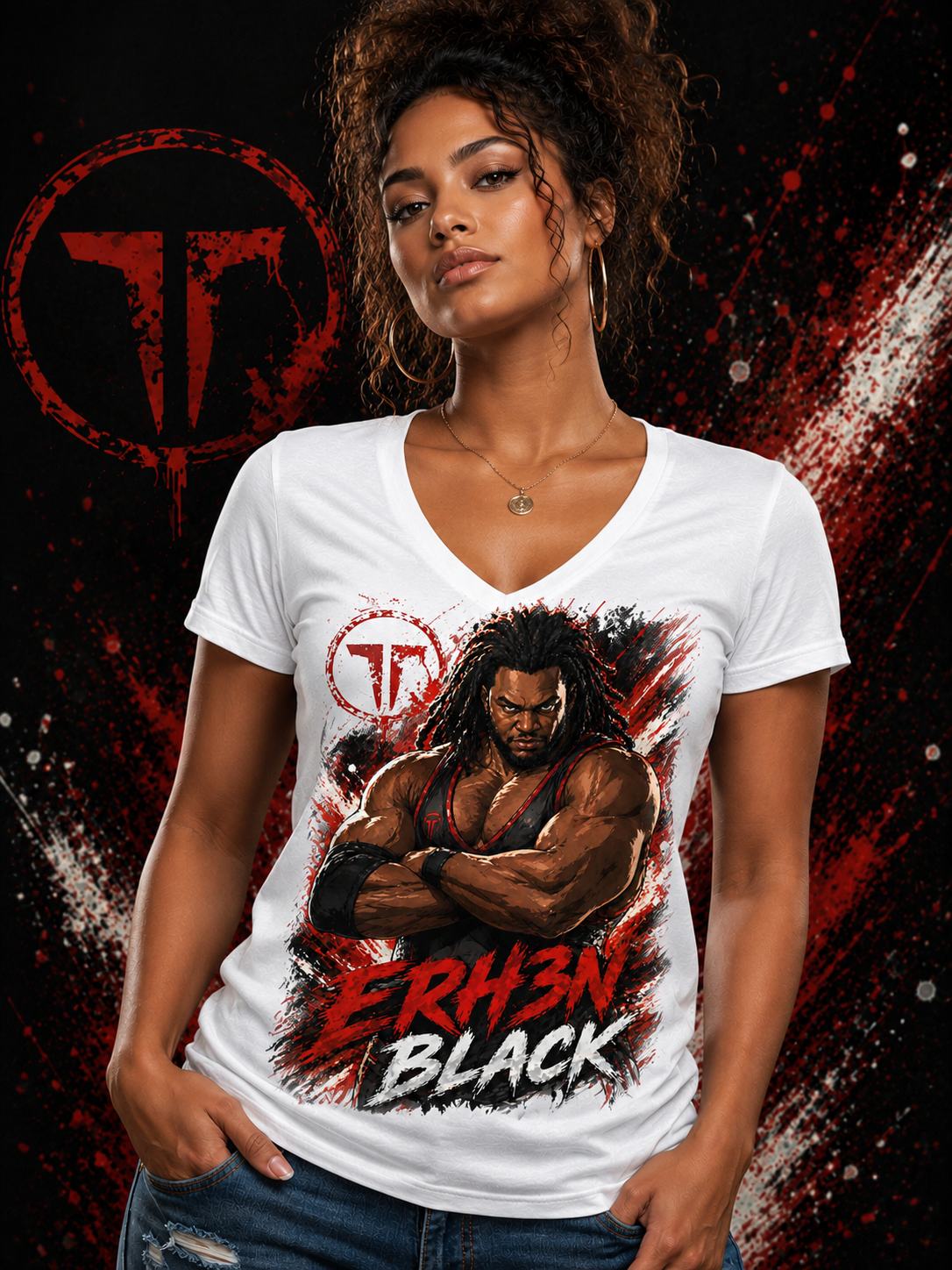 Ehr3n Black v-necks plus