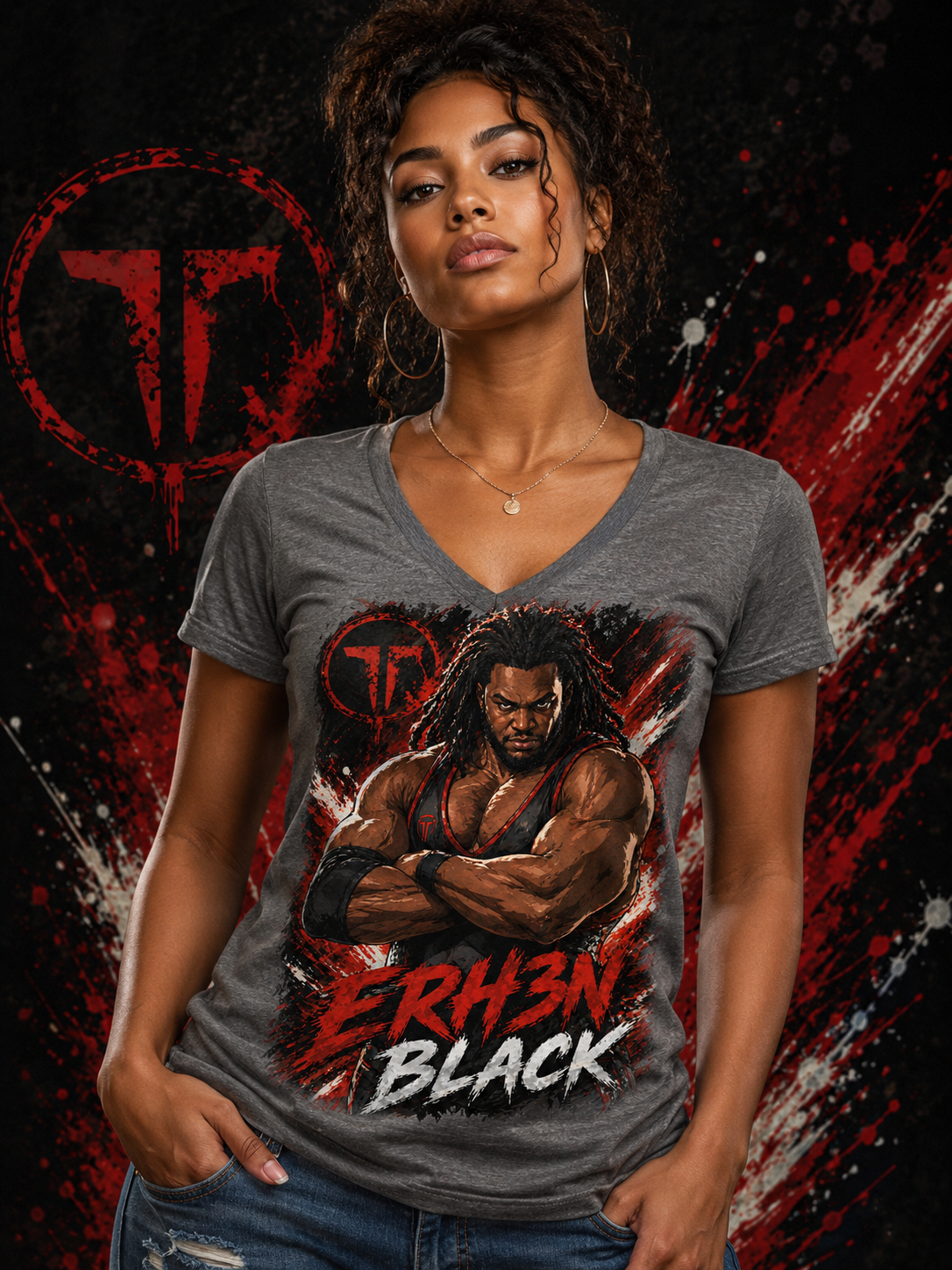 Ehr3n Black v-necks plus