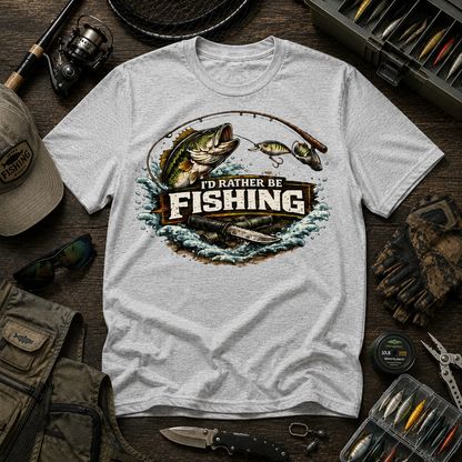 I'd Rather Be Fishing Cotton Tee