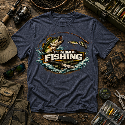 I'd Rather Be Fishing Cotton Tee