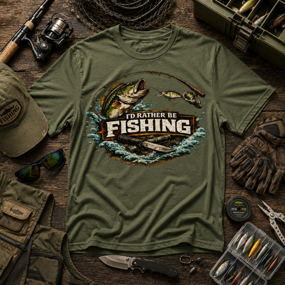 I'd Rather Be Fishing Cotton Tee