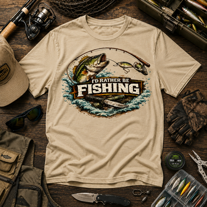 I'd Rather Be Fishing Cotton Tee