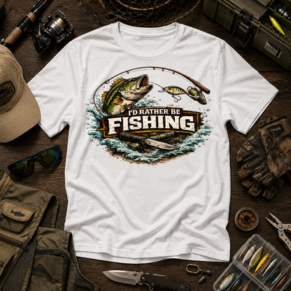 I'd Rather Be Fishing Cotton Tee