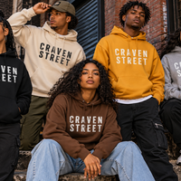 Craven Street Distressed Logo Hoodie — Vintage Streetwear Pullover