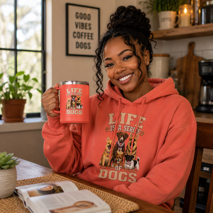 Life is a Series of Dogs 15oz Insulated Coffee Tumbler Mug