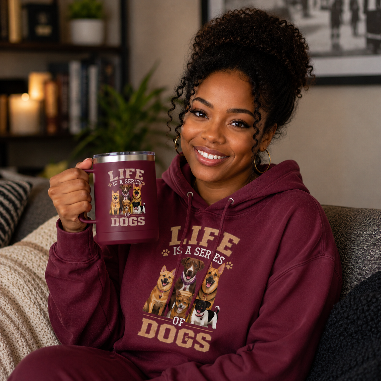 Life is a Series of Dogs 15oz Insulated Coffee Tumbler Mug