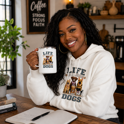Life is a Series of Dogs 15oz Insulated Coffee Tumbler Mug