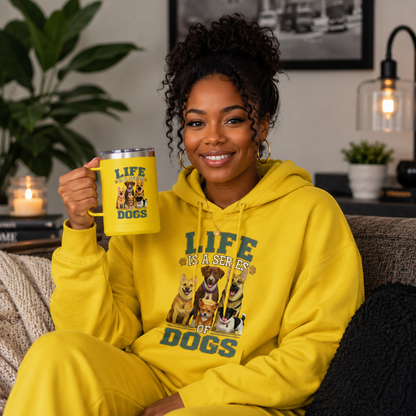 Life is a Series of Dogs 15oz Insulated Coffee Tumbler Mug