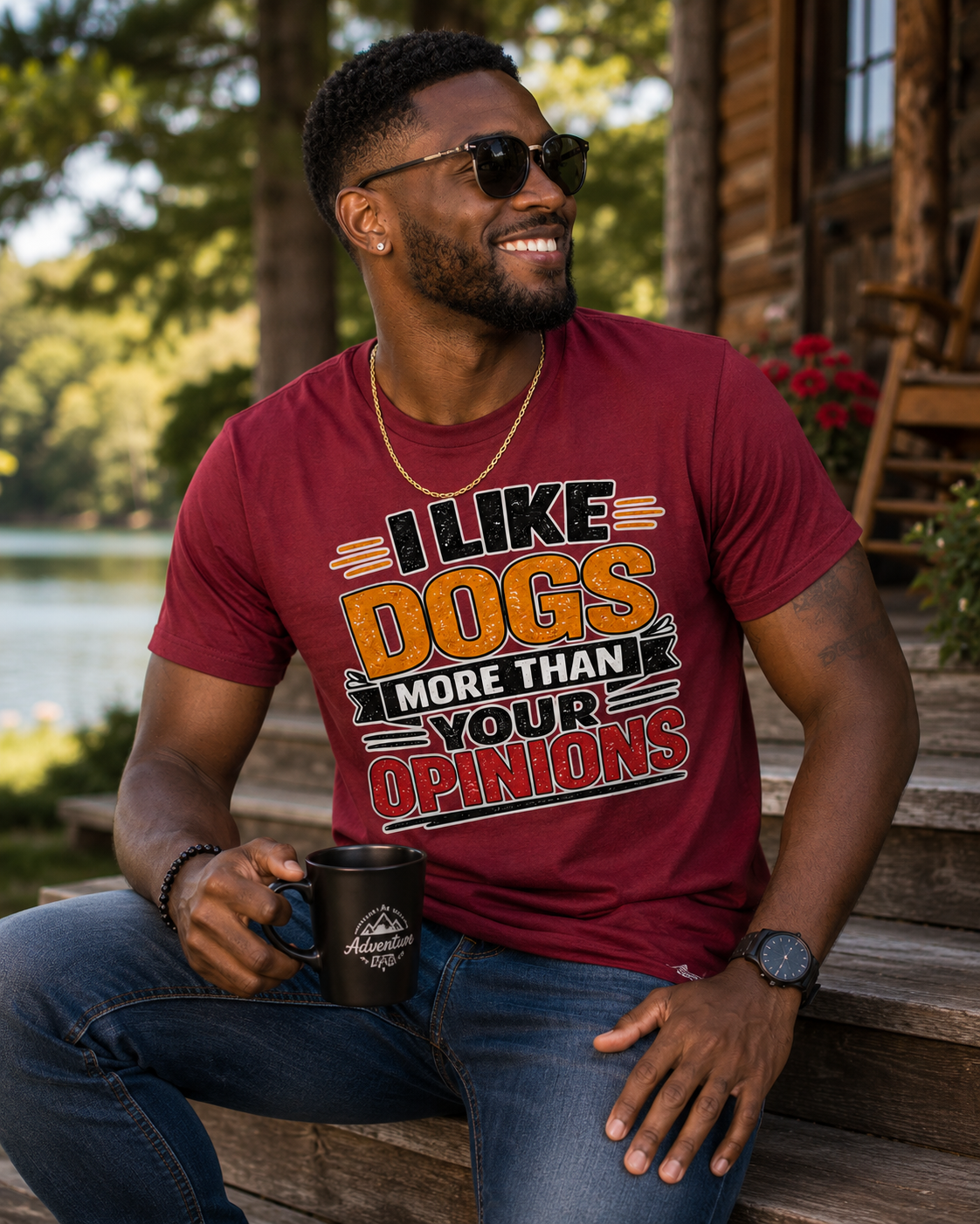 I Like Dogs More than your Opinions Message Tee