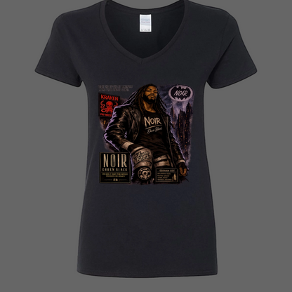 EB Noir V-Neck  Cotton Tee