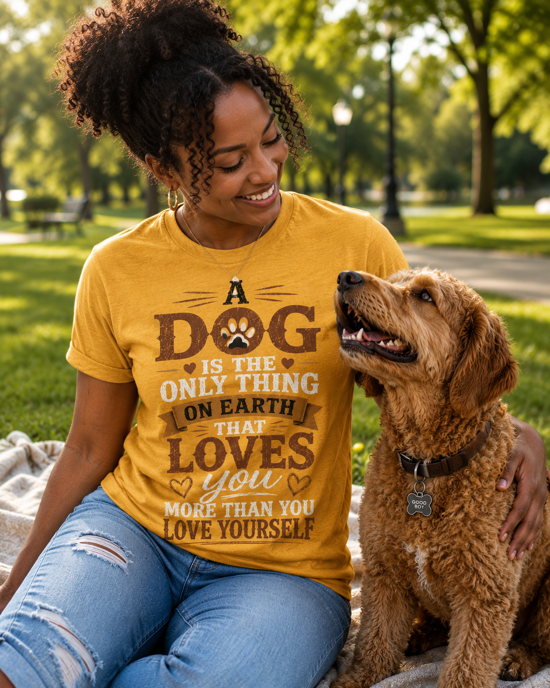 Only Dogs Message Tee