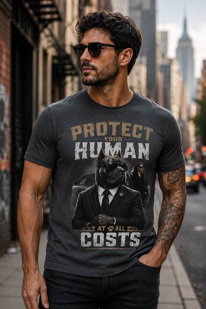 Protect Your Human at All Costs  Message Tee