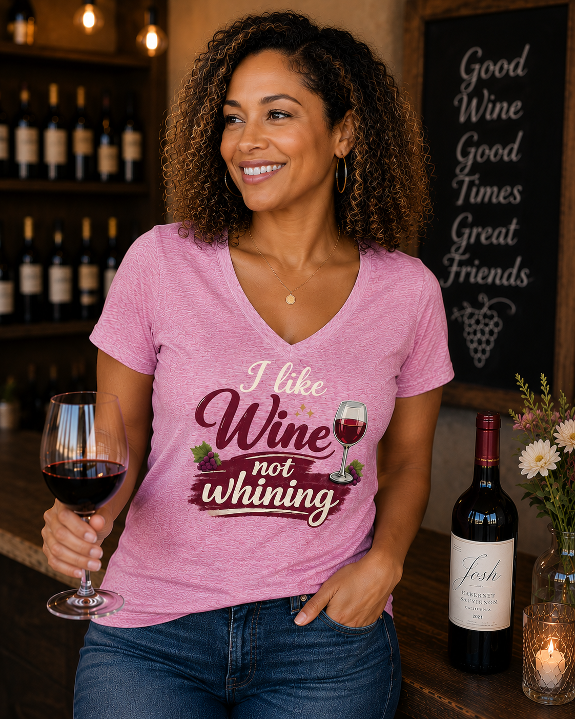 I Like Wine not Whining  Cotton Tee