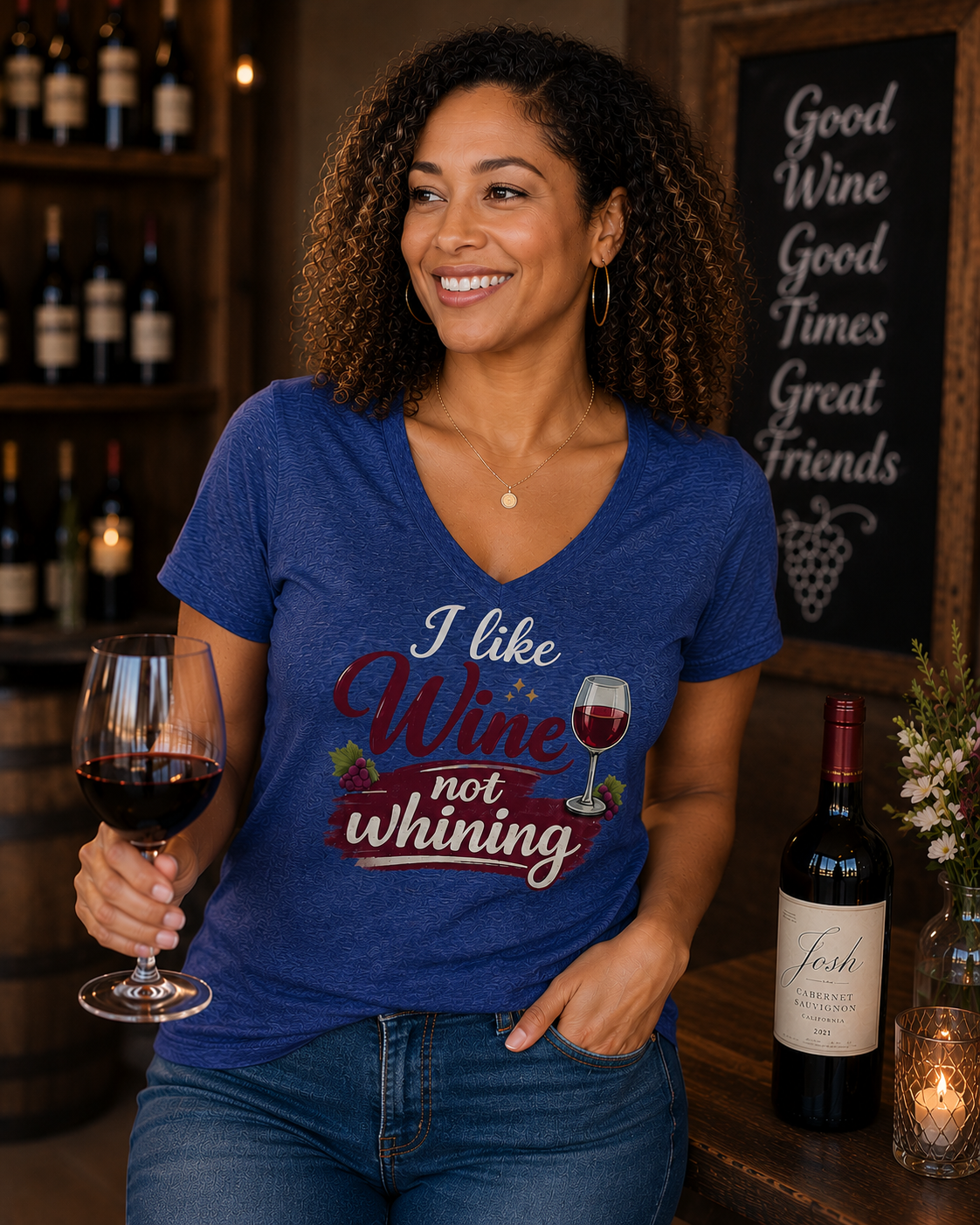 I Like Wine not Whining  Cotton Tee